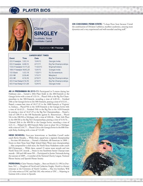 2011 12 Penn State Women S Swimming And Diving Yearbook By Penn State