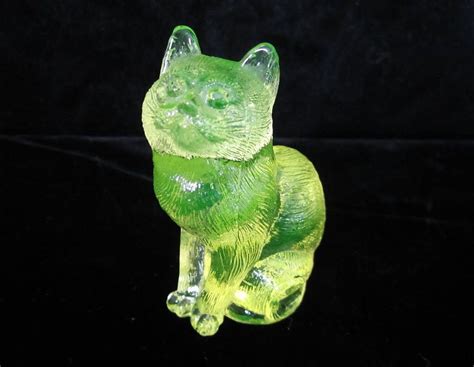 Mosser Sitting Cat Figurine Vintage Bright Yellow Green Etsy Cat Sitting Cute Cats Kitty
