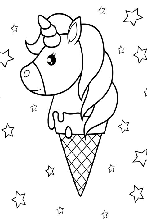 50+ Ice cream Coloring Pages For Kids | Unicorn coloring pages, Ice