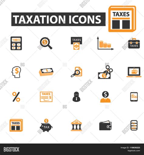 Taxation Icons Vector And Photo Free Trial Bigstock