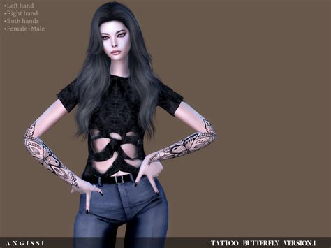 The Sims Resource Angissi Tattoo Butterfly Version1