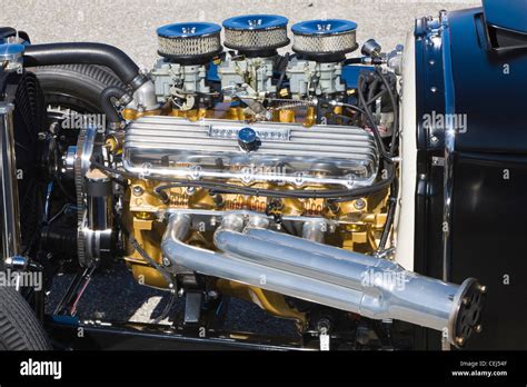 Customized American V8 Hot Rod Engine Stock Photo Alamy