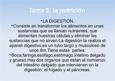 Tema 5 La Nutricion