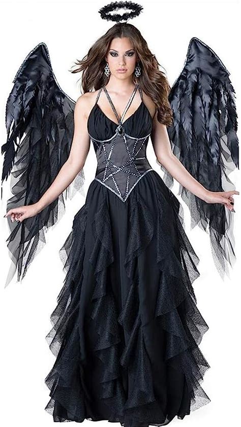 yabeina kail womens fallen angel fancy dress costume sexy halloween dark angel wings suit