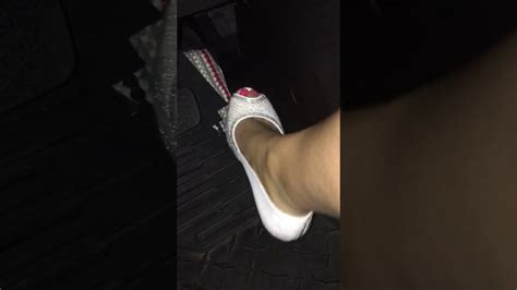 Pedal Pumping A In White Open Toed Heels Youtube