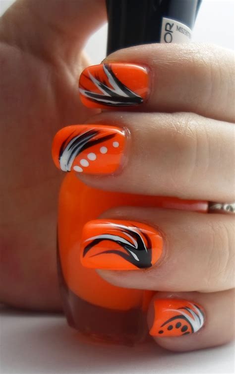 Gel Nail Designs Orange