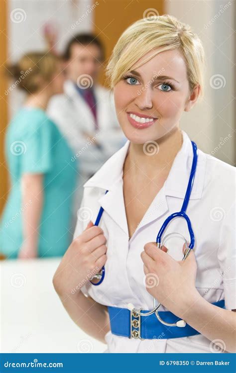 Beautiful Happy Nurse Stock Photo Image Of Focus Girl 6798350