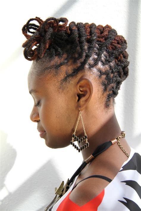 Dreadlocks don't need to be brushed and don't require regular trimming. beautiful updo with bows in the front | Natural hair ...
