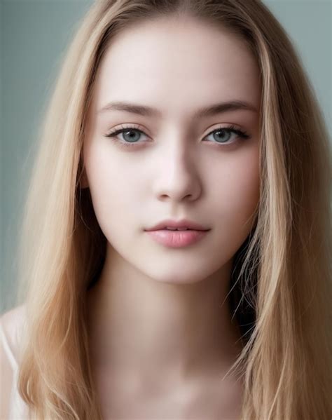 Premium Ai Image A Girl With Blonde Hair And Blue Eyes
