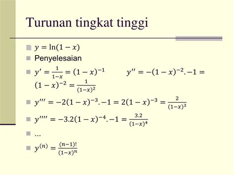 Kumpulan Contoh Soal Turunan Tingkat Tinggi Dan Pembahasannya