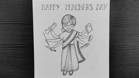 Happy Teacher S Day Drawing Easy Teacher S Day Drawing Ideas Step