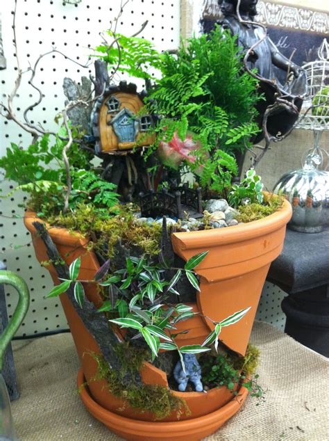 Tree House Fairy Garden With Gnome Living Below Designed By Kristin