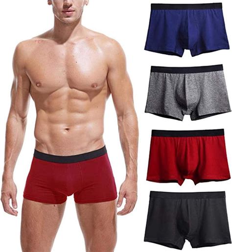 Mens No Ride Up Boxer Briefs Stretch Comfortable Breathable Cotton Underwear With Pouch Fly