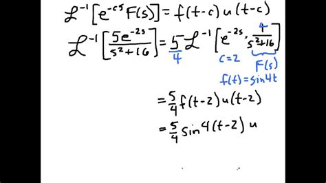 Inverse Laplace Transforms Step Functions Youtube