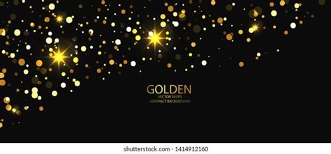 Gold Glitter Banner On Dark Background Stock Vector Royalty Free