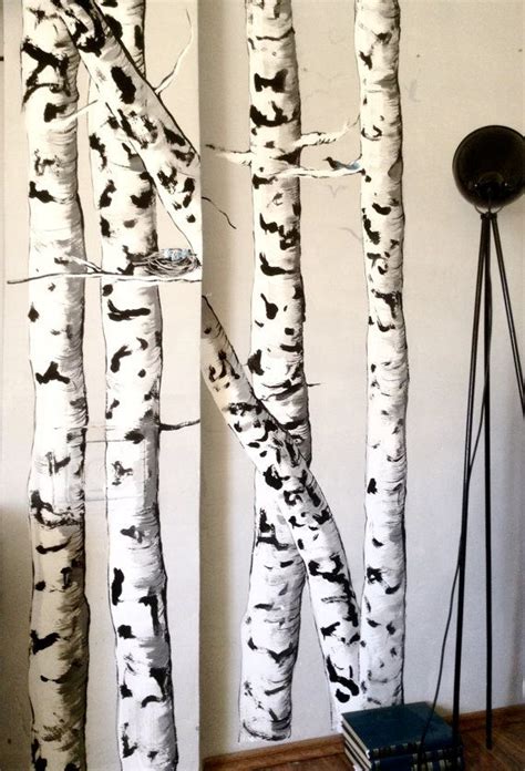 Birch Tree Forest Wall Mural Nature Diy Pdf Tutorial Forest Wall