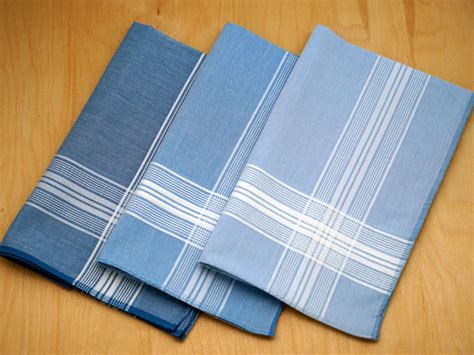 Set Of Assortment Of Blue Mens Handkerchiefs
