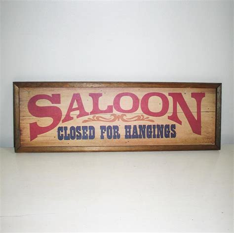 Authentic Vintage 1970s Cowboy Wild West Wall Hanging Sign Saloon From