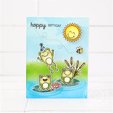 Sunny Studio Froggy Friends Happy Birthday Card With Lexa