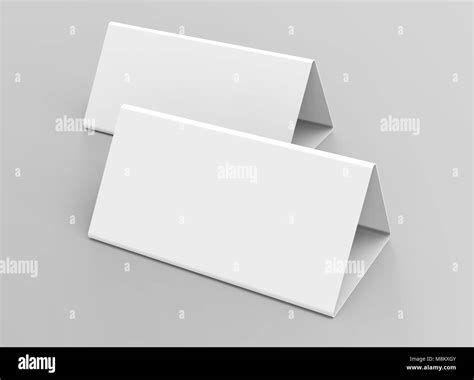 Blank Table Tent 3d Render Table Card Set Mockup For Design Uses