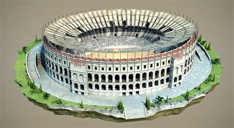 Das Amphitheater Pula 1 Jahrhundert 3d Modell Mozaik Digitale