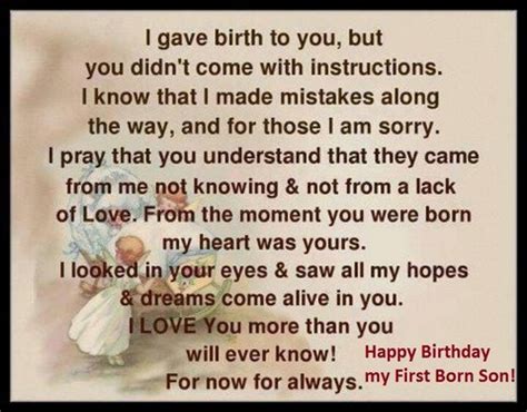 Send the birthday quotes to your son via text/sms, email, facebook,whatsapp, im, etc. Happy Birthday To My First Born Son | WishesGreeting