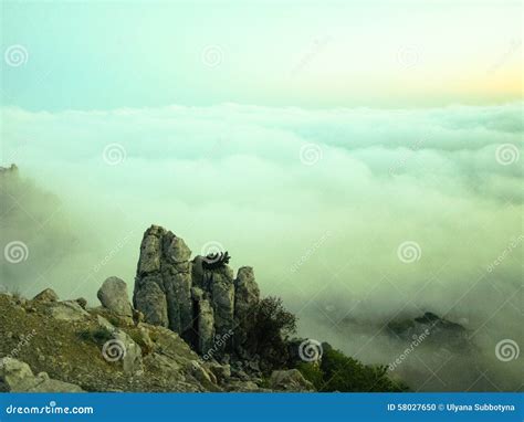 The Cliff Stock Photo Image Of Mist Mountain Crimea 58027650
