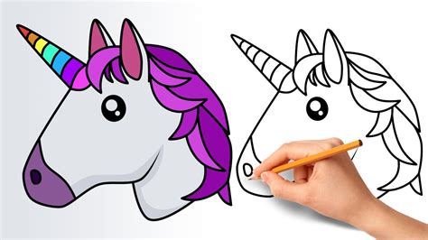How To Draw A Unicorn Emoji Step By Step Youtube