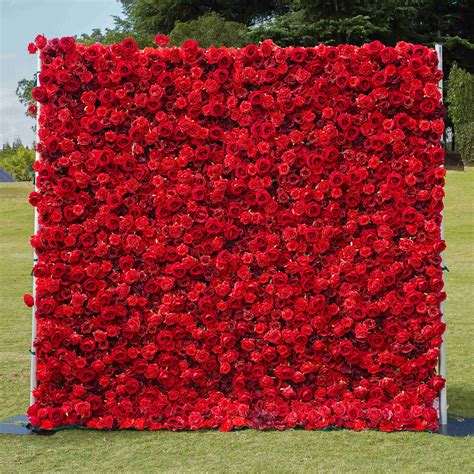 8x8 5d Red Rose Flower Wall Premium One Backdrops