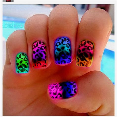 Coolest Nails Ever Neon Nail Designs Nail Art Manicure Leopard Nails