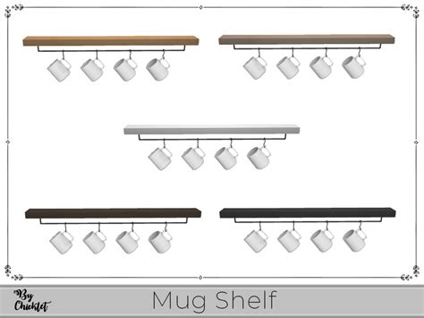 The Sims Resource Modern Coffee Bar Wall Shelf With Mugs