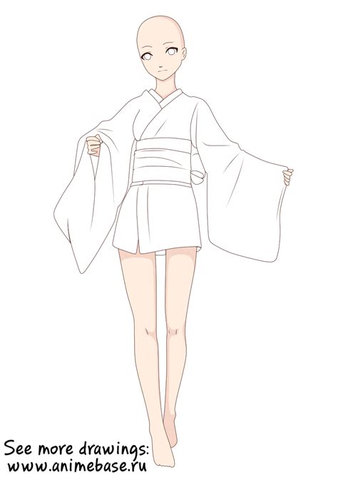 Yukata Short Kimono —clothes Anime Base Ych Pose Poses De Anime