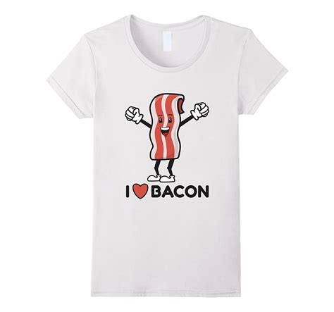I Love Bacon T Shirt I Heart Bacon Fun Cartoon Character 4lvs