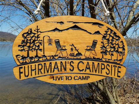 Custom Wood Signs Campsite Sign Camping Signs Wooden Live