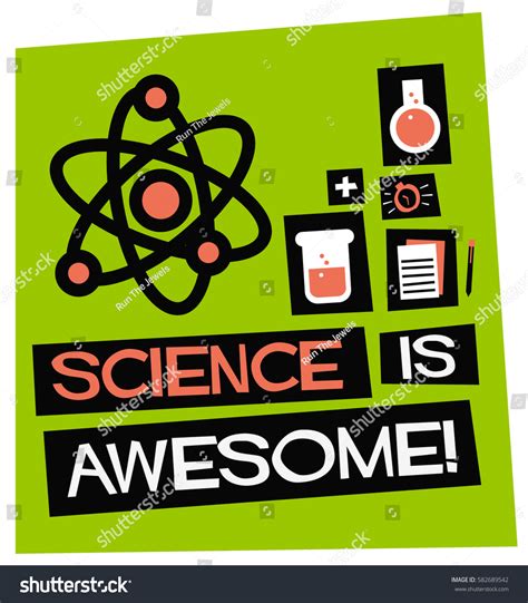 Science Awesome Flat Style Vector Illustration Stock Vector Royalty