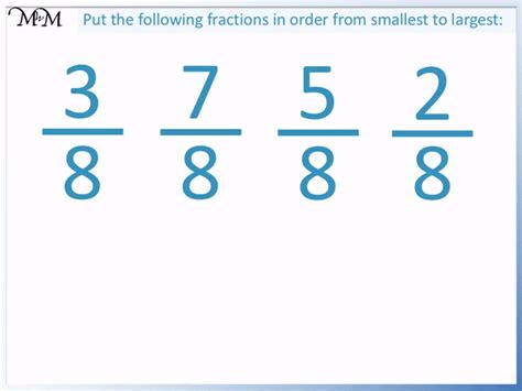 Smallest To Largest Fractions Ordering Fractions From Least To
