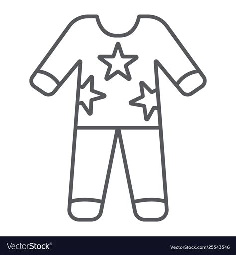 Pajamas Thin Line Icon Clothes And Nightwear Vector Image