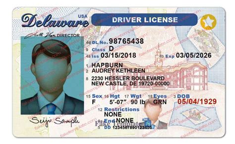 Delaware Drivers License Template New Fake Template