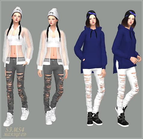 My Sims 4 Blog Ripped Jeans For Females By Marigold