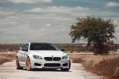 Alpine White Bmw M6 With Rose Gold Adv1 Forged Wheels
