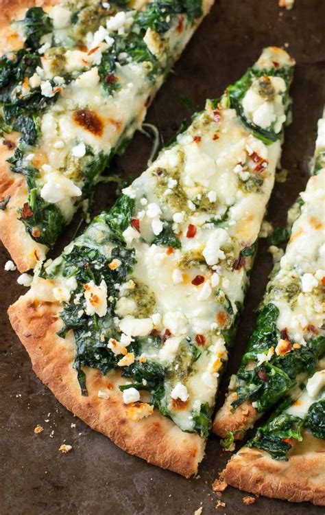 Don't worry if you don't have time for the dough to. Three Cheese Pesto Spinach Flatbread Pizza