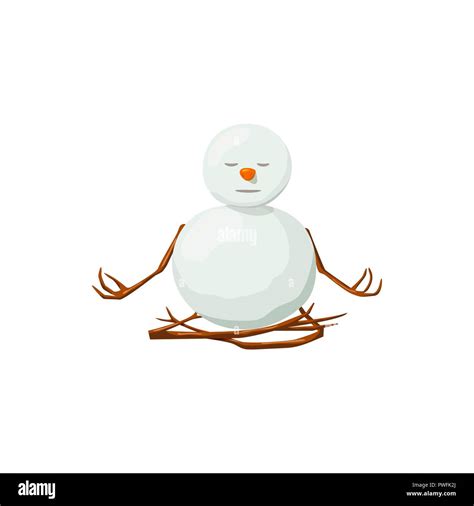 snowman precious frosty gracious enlightened friendly squint yoga stock vector image