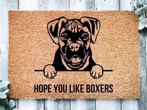 Hope You Like Boxers Doormat Boxer Welcome Mat Dog Owner Etsy
