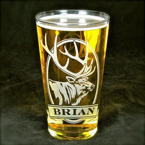 1 personalized wolf beer glass birthday present for wolf etsy