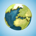 Cartoon earth planet globe vector illustration in style By Microvector ...