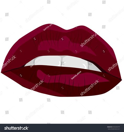 Red Sexy Lips Vector Illustration Mouth Stock Vector Royalty Free 504292579 Shutterstock