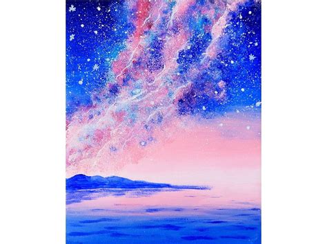 Milky Way Original Painting On Canvas Galaxy Acrylic Wall Art Space