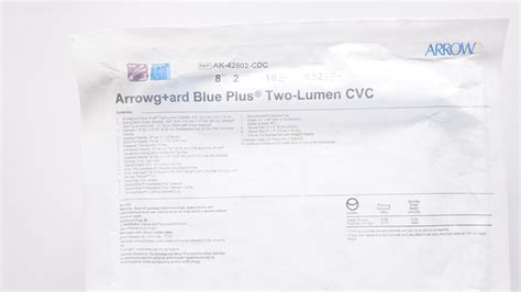 Arrow Ak 42802 Cdc Arrowgard Blue Plus Two Lumen Cvc 8fr X 16cm X
