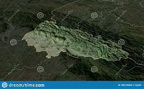 Transcarpathia Ukraine Highlighted Satellite Stock Illustration