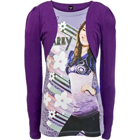 Icarly Flower Lines Girls Youth 2fer Long Sleeve T Shirt Youth